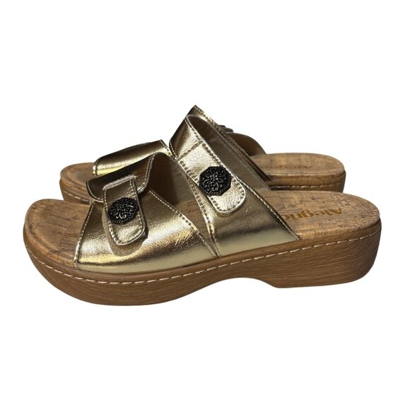 Alegria Gold Slip-Resistant Sandals Size 6 - Picture 1 of 6